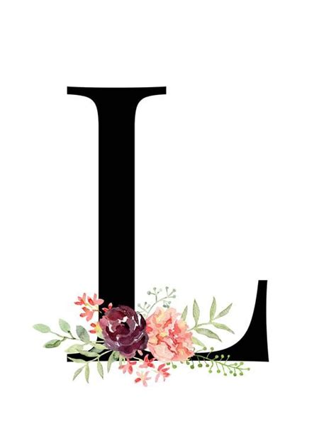 letter  floral alphabet instant digital  etsy monogram printable letters monogram