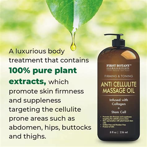 Natural Anti Cellulite Massage Oil Infused W Collagen And Stem Cell First Botany