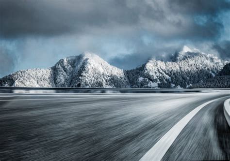 Snowy Mountain Road Stock Photos Pictures And Royalty Free Images Istock