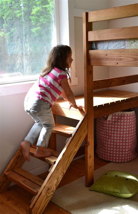 Twin over twin bunk bed with stairs also keep in mind security, you must have a guard rail to the top spot in bed. Medium Warm Stain | Ana White Woodworking Projects
