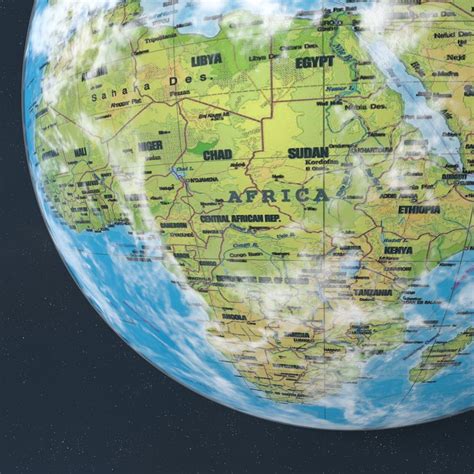 Globe Terrestre De La Terre Texture Monde Avec Lune Modèle 3d 23