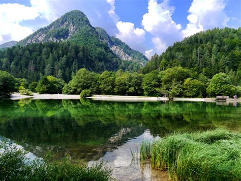 Lake Jasna Kranjska Gora Slovenia Mountains Forests Nature Landscape
