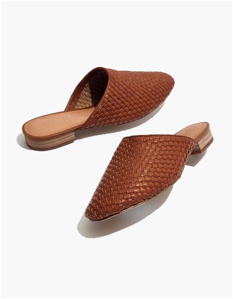 Brown Woven Mule Flats Madewell Womens