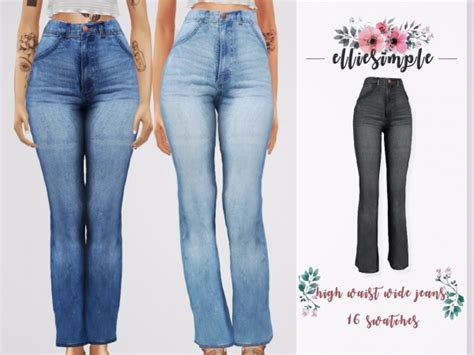 Elliesimple High Waist Wide Jeans The Sims 4 Download Simsdom Ru