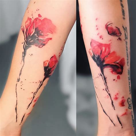 Poppy Tattoo By Sündige Haut Tattoo Watercolor Tattoo