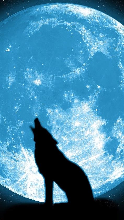 Tap And Get The Free App Art Creative Moon Wolf Blue