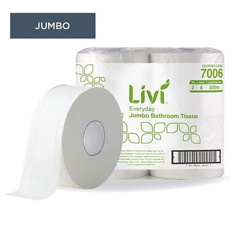 Livi Everyday Jumbo Toilet Rolls 2 Ply 300m X 8 Vj Distributors