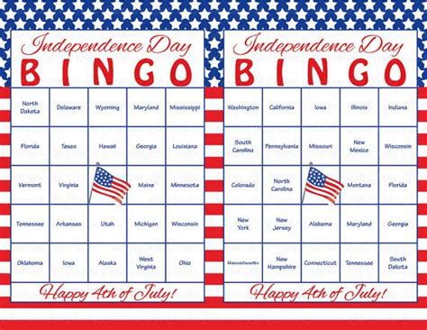 Our games are all quality tested and guaranteed to please. 60 4th of July Printable Bingo Cards - Patriotic 50 US ...