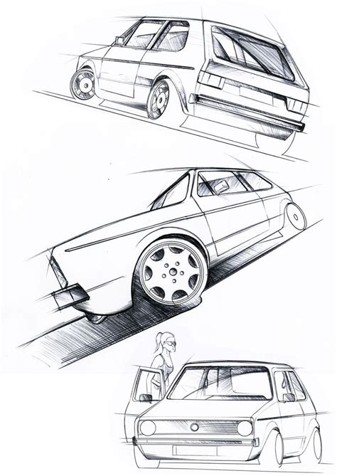 volkswagen golf mk 1 design sketches car body design volkswagen