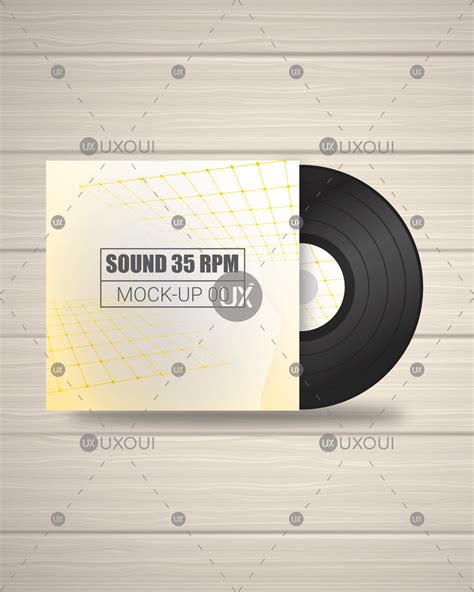 Abstract Album Cd Cover Design Template Vector With Black Vinyl Record