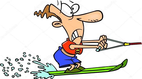Cartoon Man Water Skiing — Stock Vector © Ronleishman 14001235