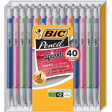 Bic Xtra Sparkle 2 Mechanical Pencil Medium Point 07 Mm Assorted
