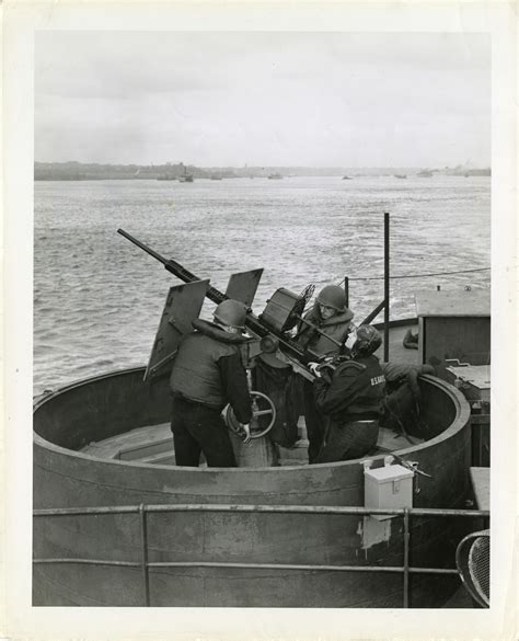 Armored Guard Crew Aboard Merchant Ship Man 20mm Anti Aircraft Gun
