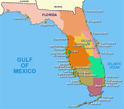 Map Of Florida Beaches On The Gulf Coast Map