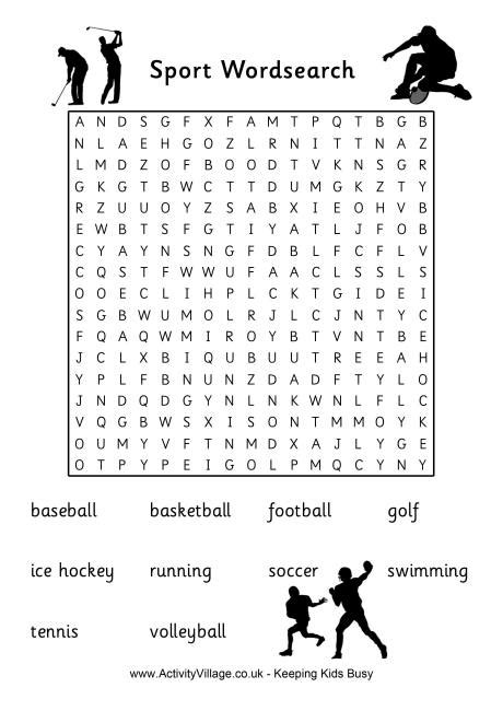 Us Sports Word Search