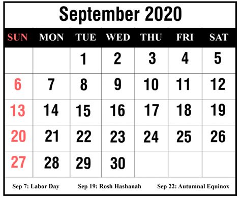 2020 September Blank Calendar Best Printable Calendar