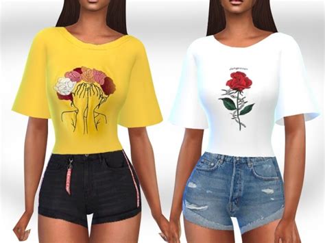 Female Trendy Crop Tops By Saliwa At Tsr Sims 4 Updates