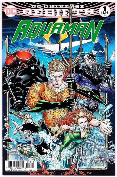 Aquaman 1 Rebirth 2nd Printing Variant Dc 2016 Vfnm Aquaman Dc