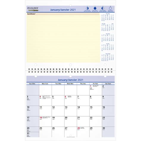 At A Glance Quicknotes 12 Month Monthly Deskwall Calendar 11 X 8 12