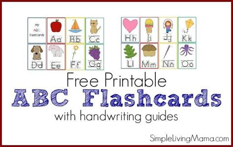 Free Printable Abc Flashcards With Handwriting Guides And Pictures For