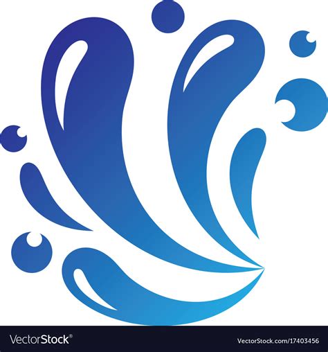 Abstract Splash Water Icon Logo Royalty Free Vector Image