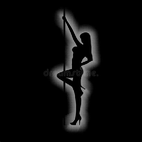 Romantic Striptease Silhouette Of A Stripper On Pole Stock Vector Illustration Of Adult