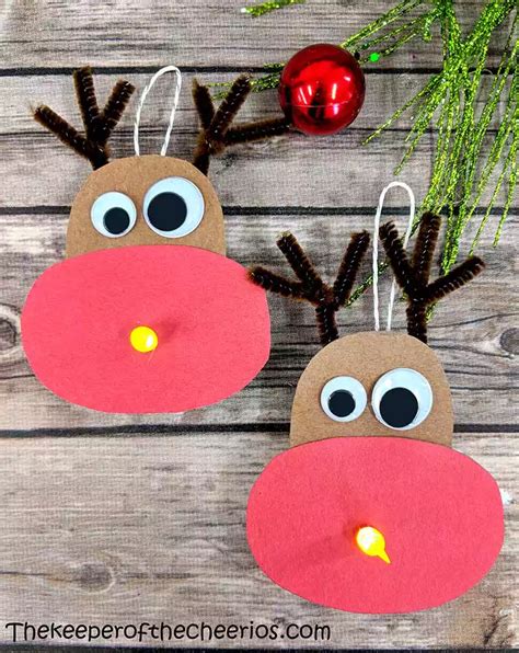 Rudolph Tealight Ornament Preschool Christmas Crafts Winter Crafts