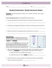 A model for meiosis in the meiosis gizmo, you will learn the steps in meiosis and. Student Exploration- Simple Harmonic Motion (ANSWER KEY).docx - Student Exploration Simple ...