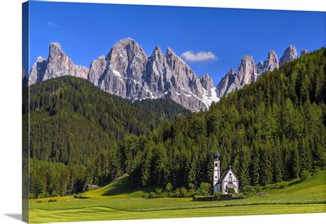 Chapel Of St Barbara Europe Italy Dolomites Val Di Funes Wall Art