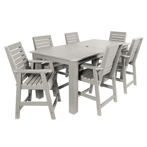 Highwood Weatherly 7 Piece Gray Bar Height Patio Set In The Patio