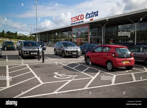 Car Parking Disabled Spots At Tesco Extra Superstore At St Helens Uk