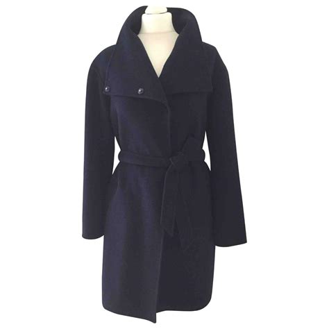 Max Mara Wool Coat In Navy Blue Lyst