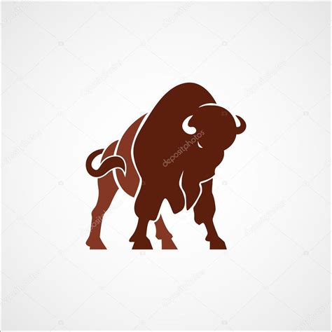 Signo De Emblema De Insignia De Búfalo Bisonte Aislado — Vector De