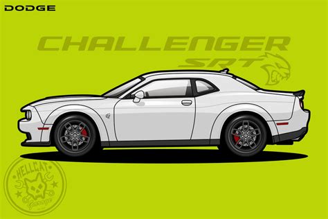 Dodge Challenger Hellcat Cartoon