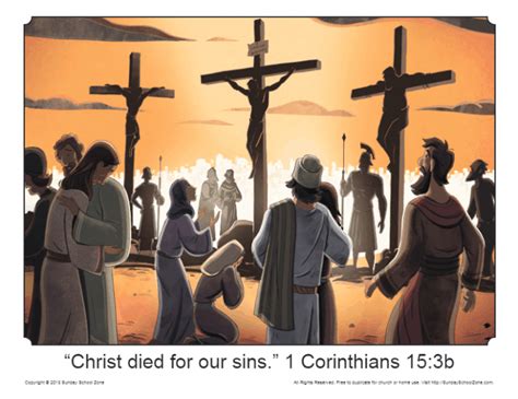 Illustration Of Jesus Crucifixion On Sunday School Zone