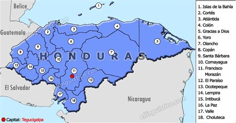 Permeabilidad Abstracción Competir mapa politico de honduras con sus departamentos y cabeceras