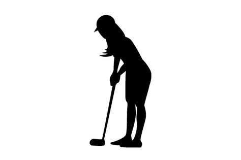 Girl Golfer Silhouette