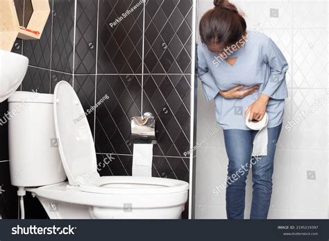 Young Woman Diarrhea Diarrhea Frequent Defecation Stock Photo