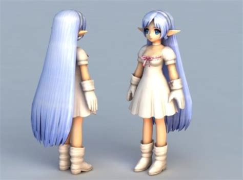 Anime Character Elf Princess 3D Model Max 123Free3DModels