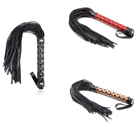 Erotic Toys Sexy Whip Black Lash Different Color Handle For Adult Game Pu Leather Flirt Toy Sex