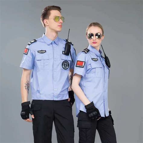 Oem Summer Blue Security Guard Uniform Military Uniform Work Uniform