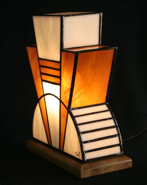 Art Deco Stained Glass Tiffany Lamp 1926 Caramel Ts