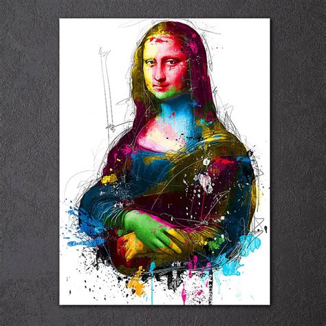 Colorful Modern Abstract Mona Lisa Canvas Wall Art Decorzee