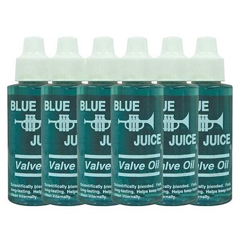 6 Bottles 2 Oz Ea Blue Juice Synthetic Valve Oil For Fast Reverb