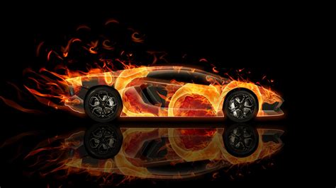 Lamborghini Aventador Fire Hd Wallpaper