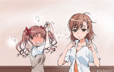 Naguramu Misaka Mikoto Shirai Kuroko Toaru Kagaku No Railgun Toaru