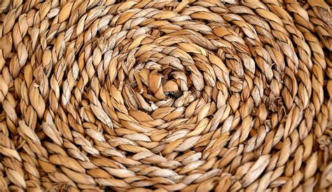 Basket Braid Structure Woven Straw Natural Material Background