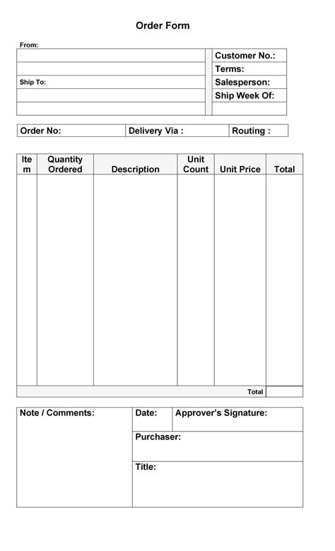 Purchase Order Request Form Template Word