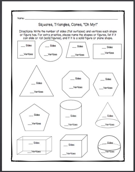 Maths worksheets for grade 1 shapes. Plane Shapes and Solid Figures | Shapes worksheets, Solid ...