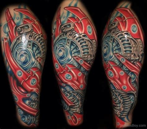 Red Biomechanical Tattoo On Shoulder Tattoo Designs Tattoo Pictures